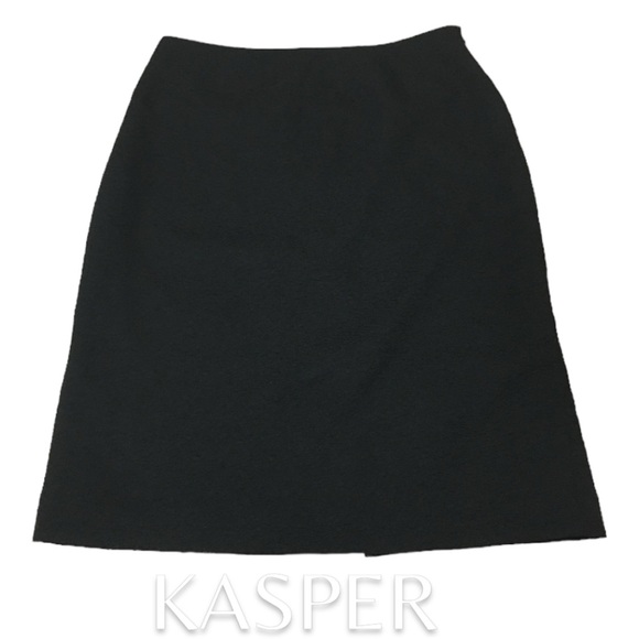 Kasper Dresses & Skirts - KASPER Black Textured Lined Pencil Business Career Skirt - Women’s 10